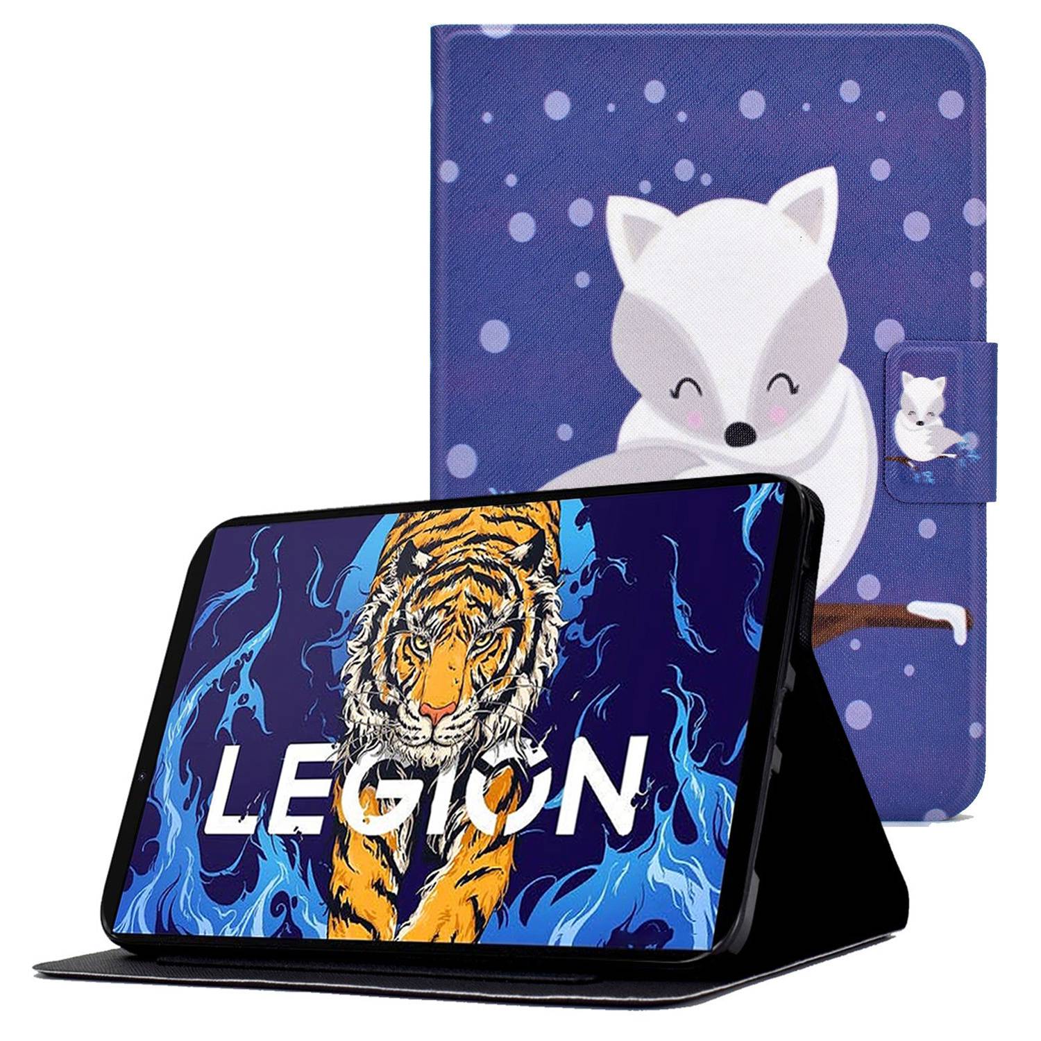 For Lenovo Legion Y700 Pattern Printing Leather Shock Proof Tablet Case Protective Cover