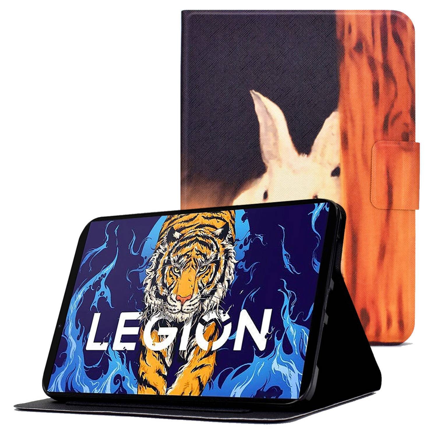 For Lenovo Legion Y700 Pattern Printing Leather Shock Proof Tablet Case Protective Cover