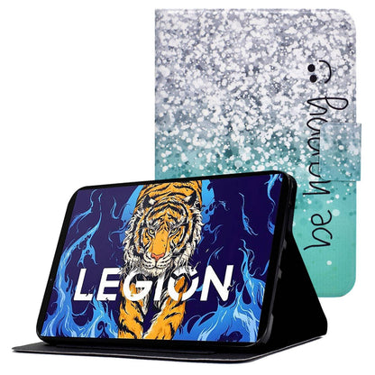 For Lenovo Legion Y700 Pattern Printing Leather Shock Proof Tablet Case Protective Cover