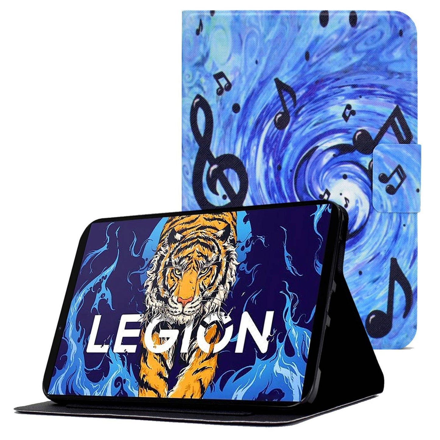 For Lenovo Legion Y700 Pattern Printing Leather Shock Proof Tablet Case Protective Cover