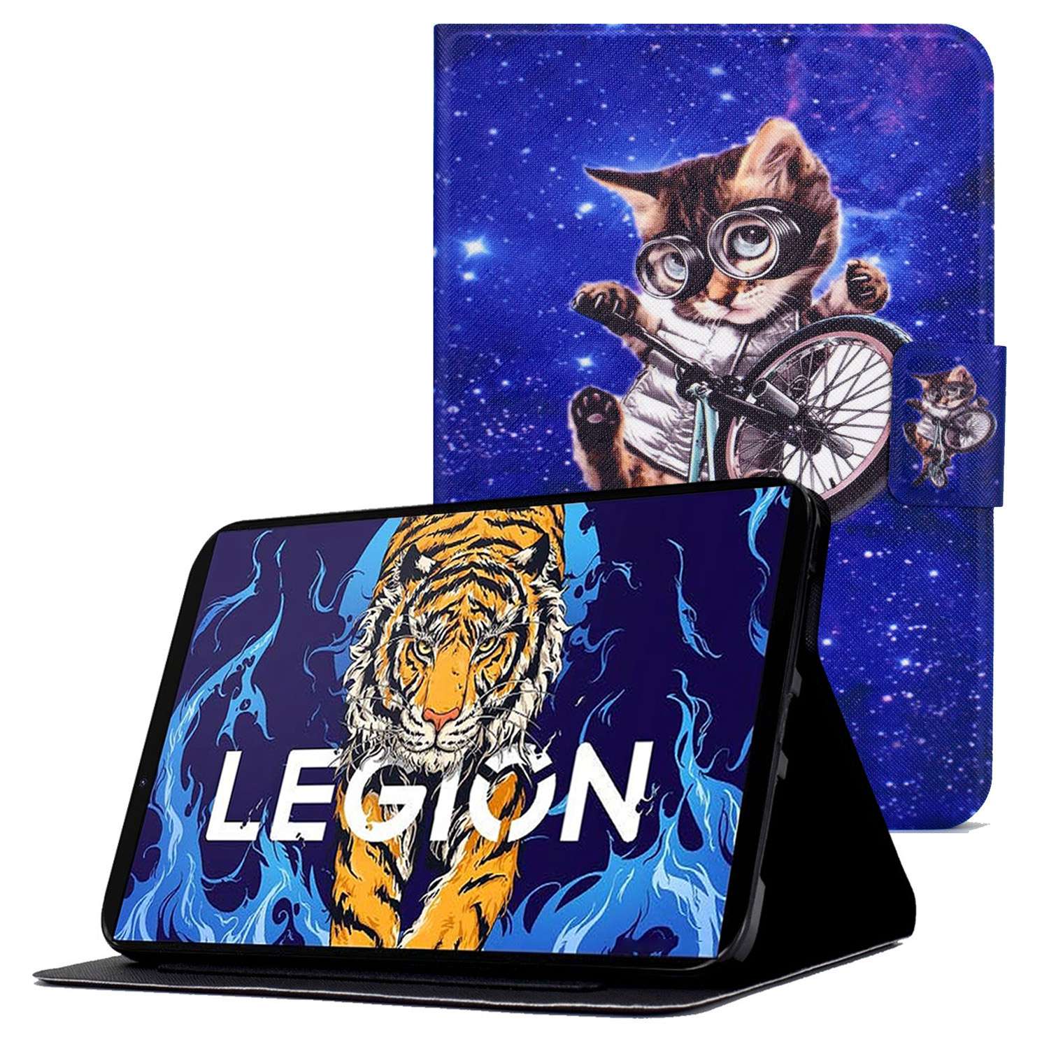 For Lenovo Legion Y700 Pattern Printing Leather Shock Proof Tablet Case Protective Cover