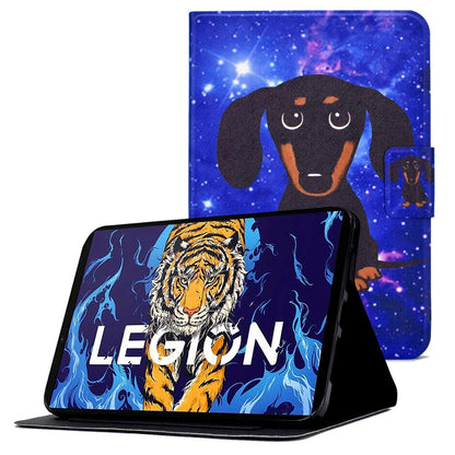 For Lenovo Legion Y700 Pattern Printing Leather Shock Proof Tablet Case Protective Cover