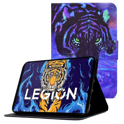 For Lenovo Legion Y700 Pattern Printing Leather Shock Proof Tablet Case Protective Cover