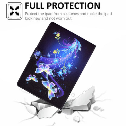 For Lenovo Legion Y700 Pattern Printing Leather Shock Proof Tablet Case Protective Cover