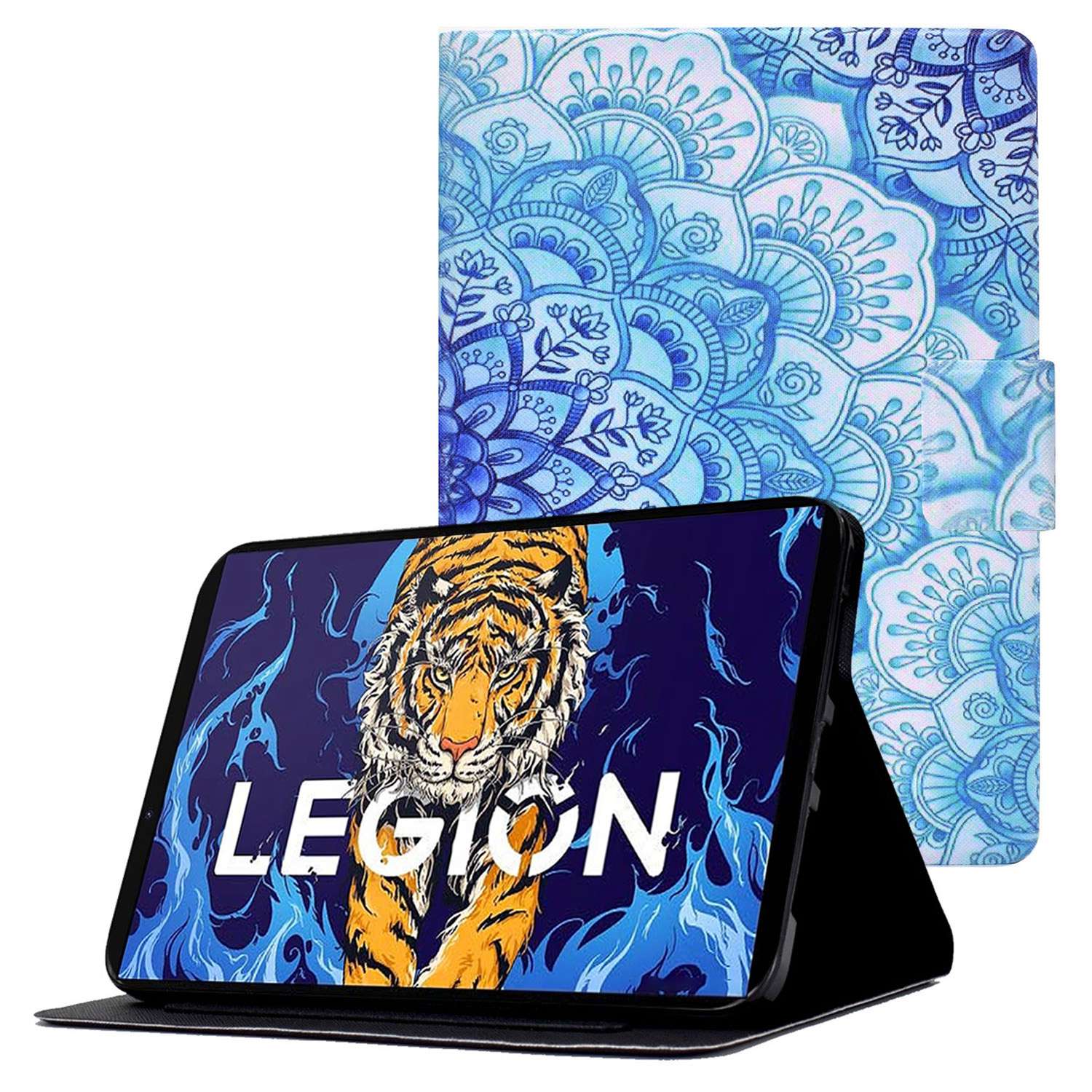 For Lenovo Legion Y700 Pattern Printing Leather Shock Proof Tablet Case Protective Cover