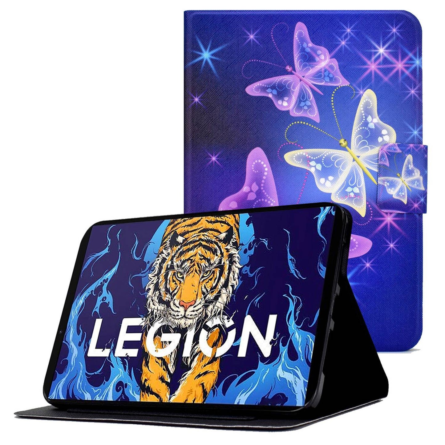 For Lenovo Legion Y700 Pattern Printing Leather Shock Proof Tablet Case Protective Cover