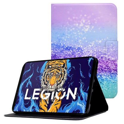 For Lenovo Legion Y700 Pattern Printing Leather Shock Proof Tablet Case Protective Cover