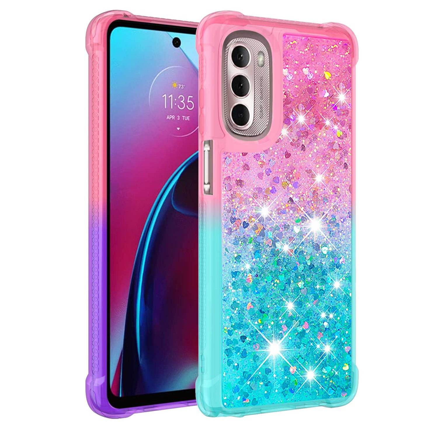 For Motorola Moto G Stylus 5G (2022) YB Quicksand Series-3 Liquid Case Gradient Quicksand Soft TPU Protective Shockproof Luxury Cover