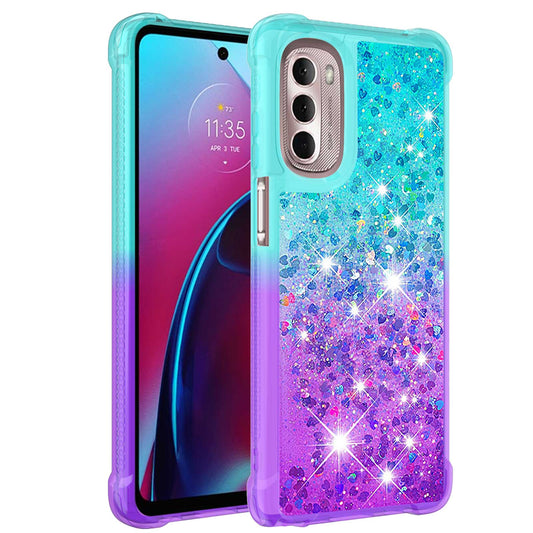 For Motorola Moto G Stylus 5G (2022) YB Quicksand Series-3 Liquid Case Gradient Quicksand Soft TPU Protective Shockproof Luxury Cover