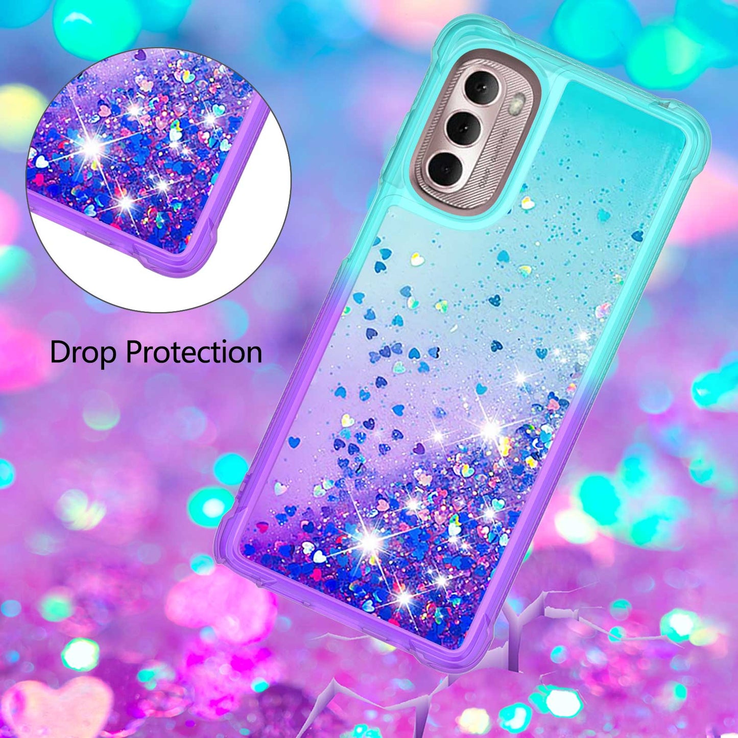 For Motorola Moto G Stylus 5G (2022) YB Quicksand Series-3 Liquid Case Gradient Quicksand Soft TPU Protective Shockproof Luxury Cover