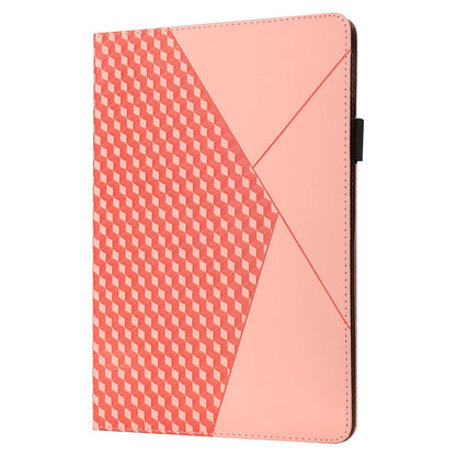 For Lenovo Tab M8 (3rd Gen)/Motorola Tab G20 Rhombus Imprinting Design Elastic Band Anti-scratch Leather Folding Stand Case with Card Slots