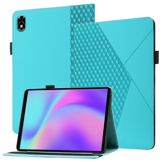 For Lenovo Legion Y700 Rhombus Imprinting Design Elastic Band Anti-scratch Leather Folding Stand Tablet Case with Card Slots