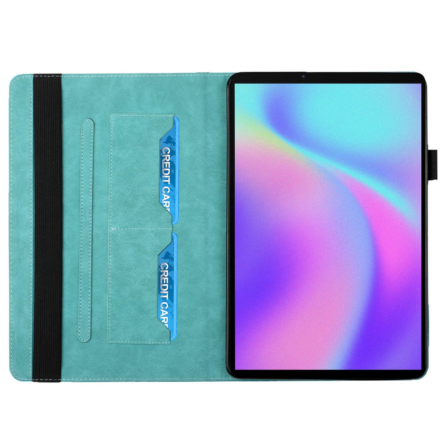 For Lenovo Legion Y700 Rhombus Imprinting Design Elastic Band Anti-scratch Leather Folding Stand Tablet Case with Card Slots