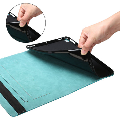 For Lenovo Legion Y700 Rhombus Imprinting Design Elastic Band Anti-scratch Leather Folding Stand Tablet Case with Card Slots