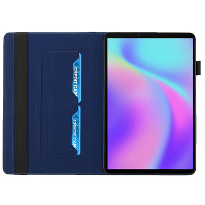 For Lenovo Legion Y700 Rhombus Imprinting Design Elastic Band Anti-scratch Leather Folding Stand Tablet Case with Card Slots