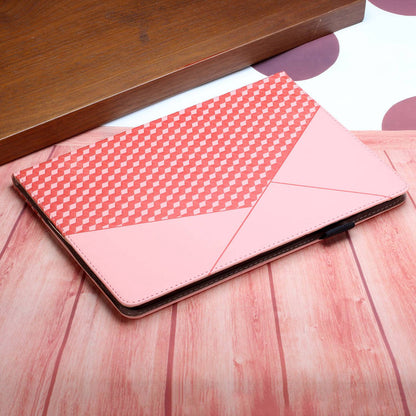 For Lenovo Legion Y700 Rhombus Imprinting Design Elastic Band Anti-scratch Leather Folding Stand Tablet Case with Card Slots