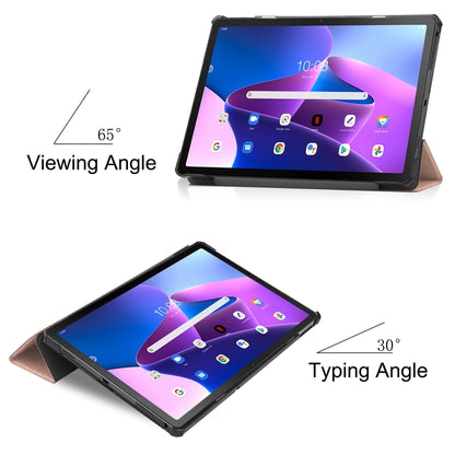 For Lenovo Tab M10 Plus (Gen 3) PU Leather Trifold Stand Case Auto Sleep/Wake Tablet Protective Cover