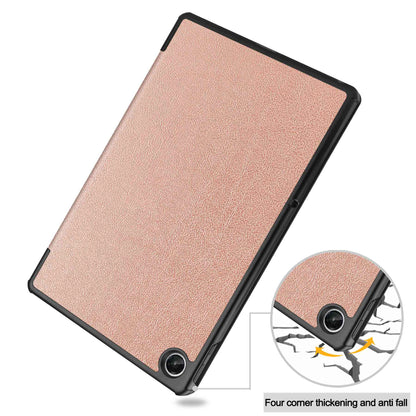 For Lenovo Tab M10 Plus (Gen 3) PU Leather Trifold Stand Case Auto Sleep/Wake Tablet Protective Cover