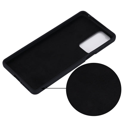 For Motorola Edge 20 Liquid Silicone Phone Case Soft Microfiber Lining Cellphone Back Cover with Strap