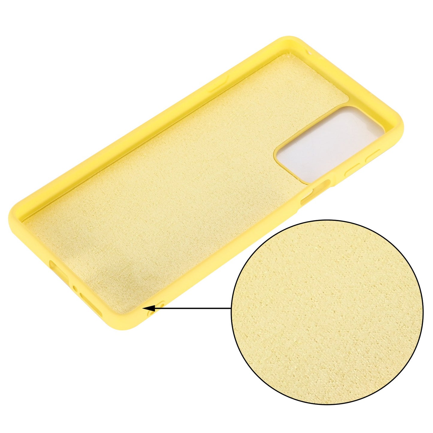 For Motorola Edge 20 Liquid Silicone Phone Case Soft Microfiber Lining Cellphone Back Cover with Strap