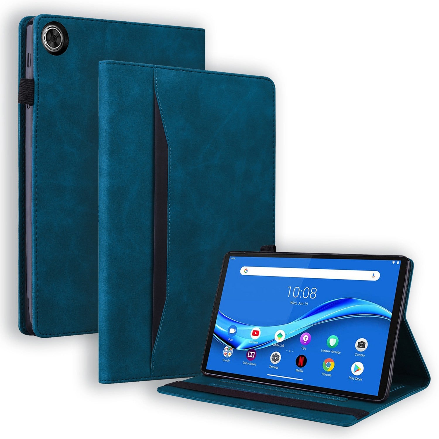 For Lenovo Tab M10 Plus (Gen 3) 10.6 inch Tablet Case PU Leather Stand Wallet Elastic Drop-proof Shell with Pencil Holder