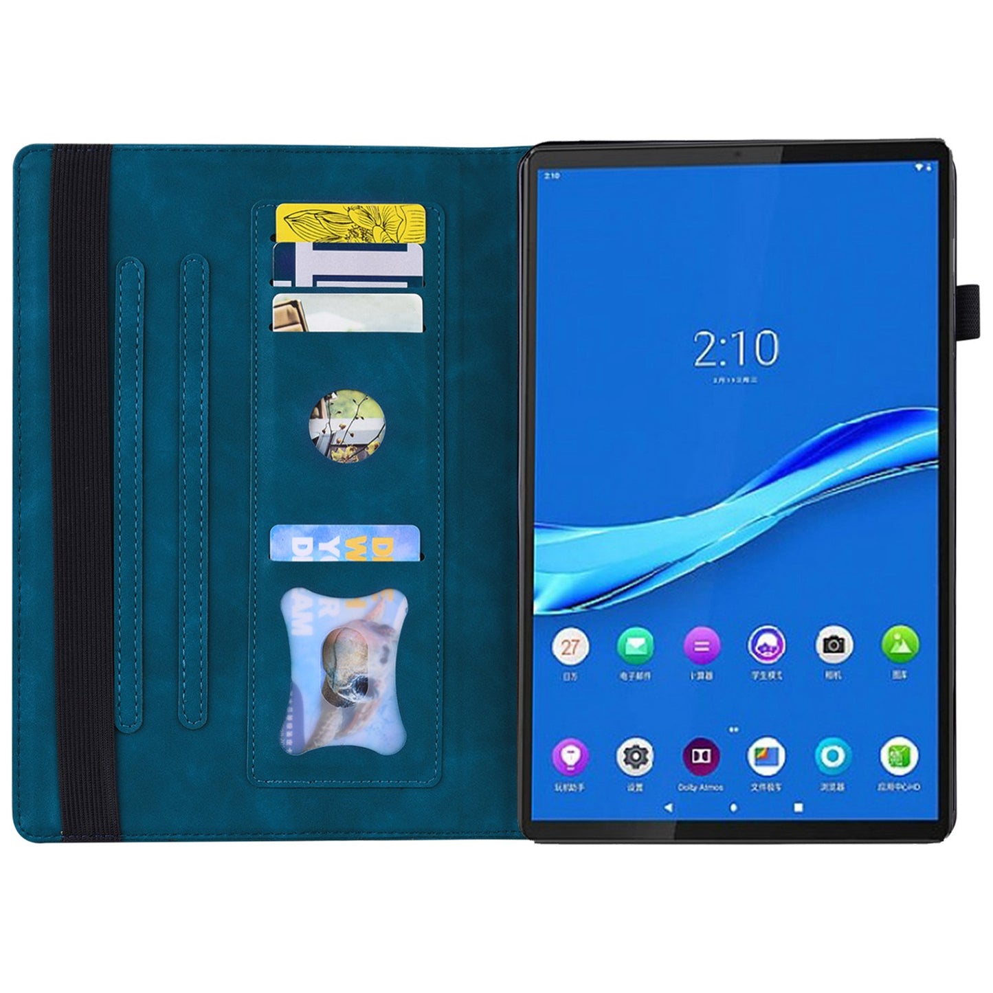 For Lenovo Tab M10 Plus (Gen 3) 10.6 inch Tablet Case PU Leather Stand Wallet Elastic Drop-proof Shell with Pencil Holder