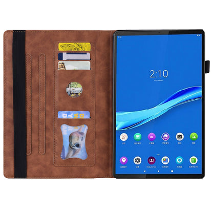 For Lenovo Tab M10 Plus (Gen 3) 10.6 inch Tablet Case PU Leather Stand Wallet Elastic Drop-proof Shell with Pencil Holder