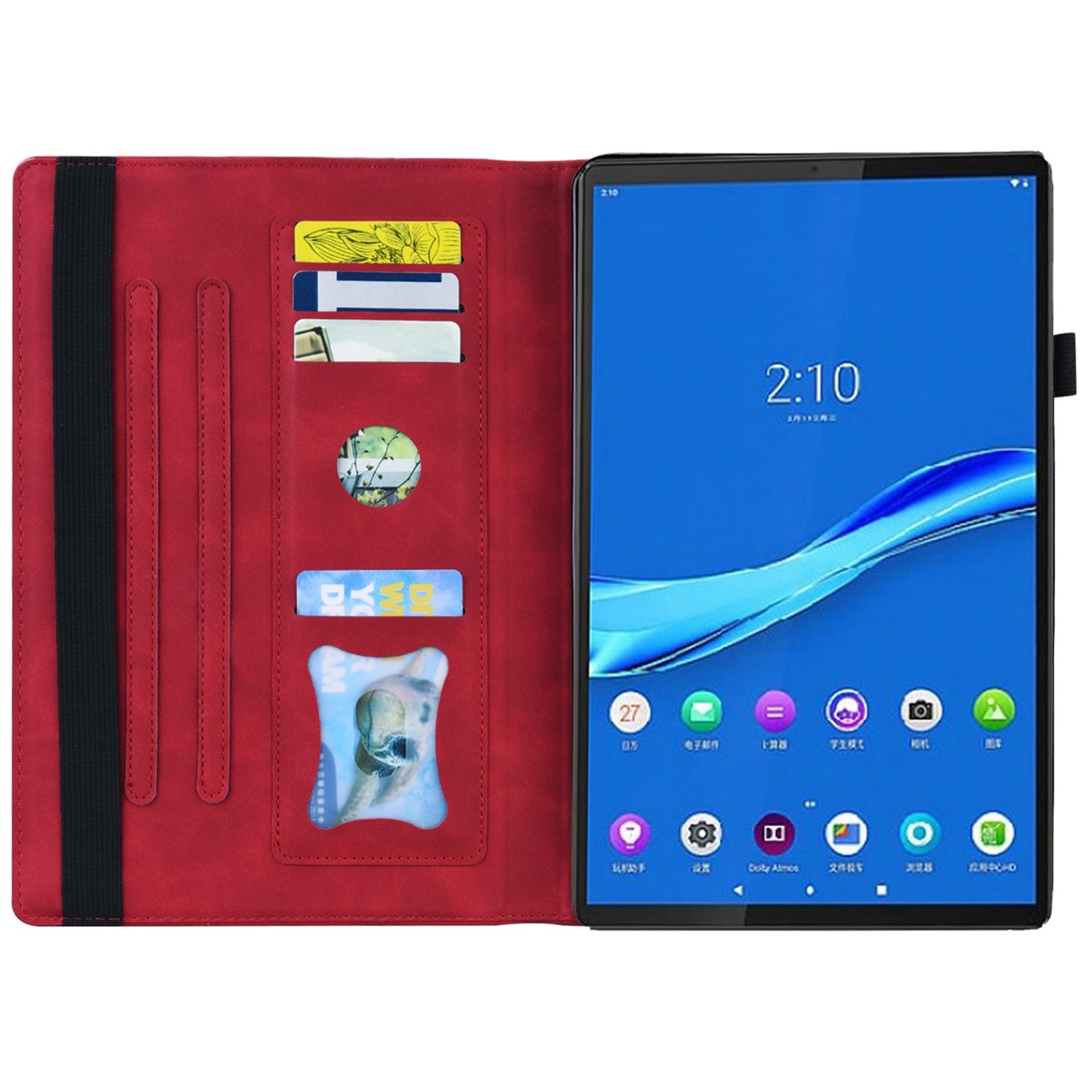 For Lenovo Tab M10 Plus (Gen 3) 10.6 inch Tablet Case PU Leather Stand Wallet Elastic Drop-proof Shell with Pencil Holder