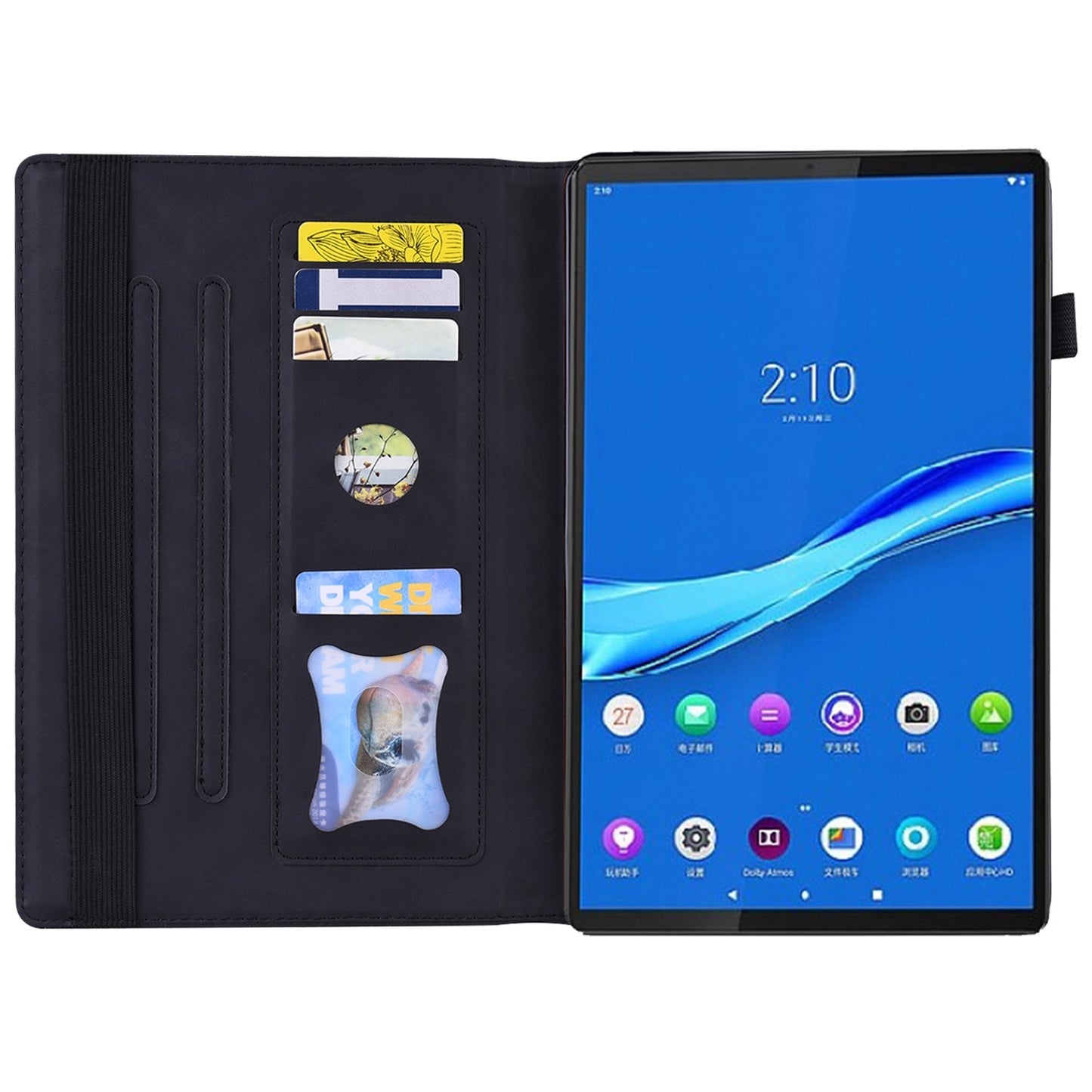 For Lenovo Tab M10 Plus (Gen 3) 10.6 inch Tablet Case PU Leather Stand Wallet Elastic Drop-proof Shell with Pencil Holder