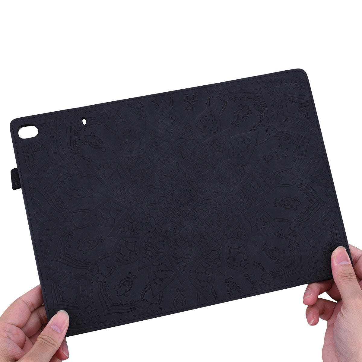 For Lenovo Tab M10 Plus (Gen 3) Imprinted Flower Pattern Tablet Case Anti-scratch Drop-proof PU Leather Card Slot Stand Shell with Pencil Loop