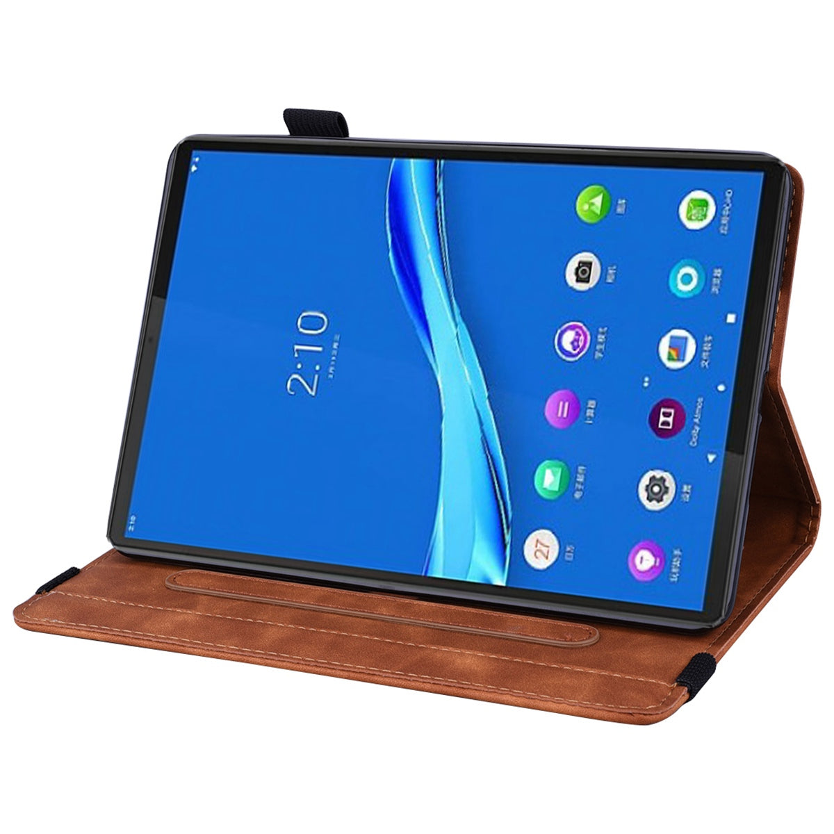 For Lenovo Tab M10 Plus (Gen 3) Imprinted Flower Pattern Tablet Case Anti-scratch Drop-proof PU Leather Card Slot Stand Shell with Pencil Loop