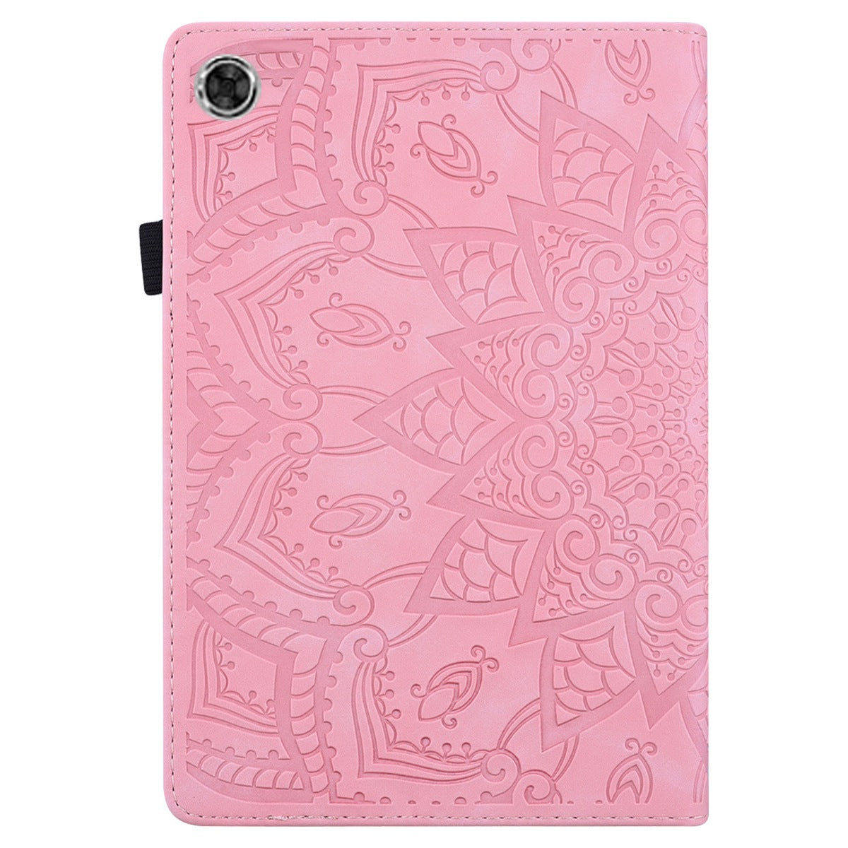 For Lenovo Tab M10 Plus (Gen 3) Imprinted Flower Pattern Tablet Case Anti-scratch Drop-proof PU Leather Card Slot Stand Shell with Pencil Loop