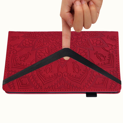 For Lenovo Tab M10 Plus (Gen 3) Imprinted Flower Pattern Tablet Case Anti-scratch Drop-proof PU Leather Card Slot Stand Shell with Pencil Loop