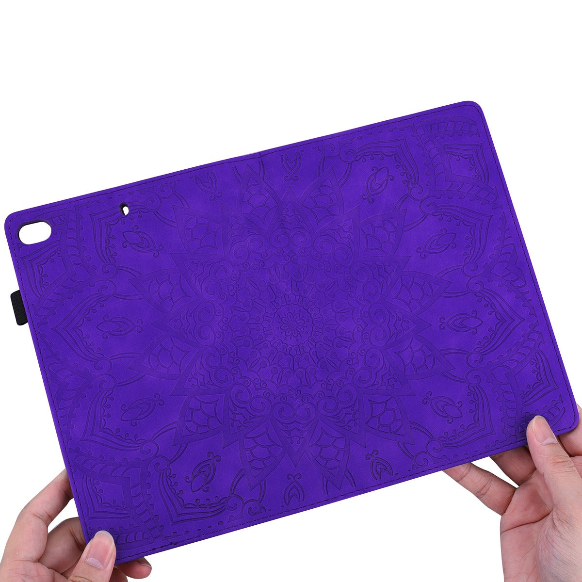 For Lenovo Tab M10 Plus (Gen 3) Imprinted Flower Pattern Tablet Case Anti-scratch Drop-proof PU Leather Card Slot Stand Shell with Pencil Loop