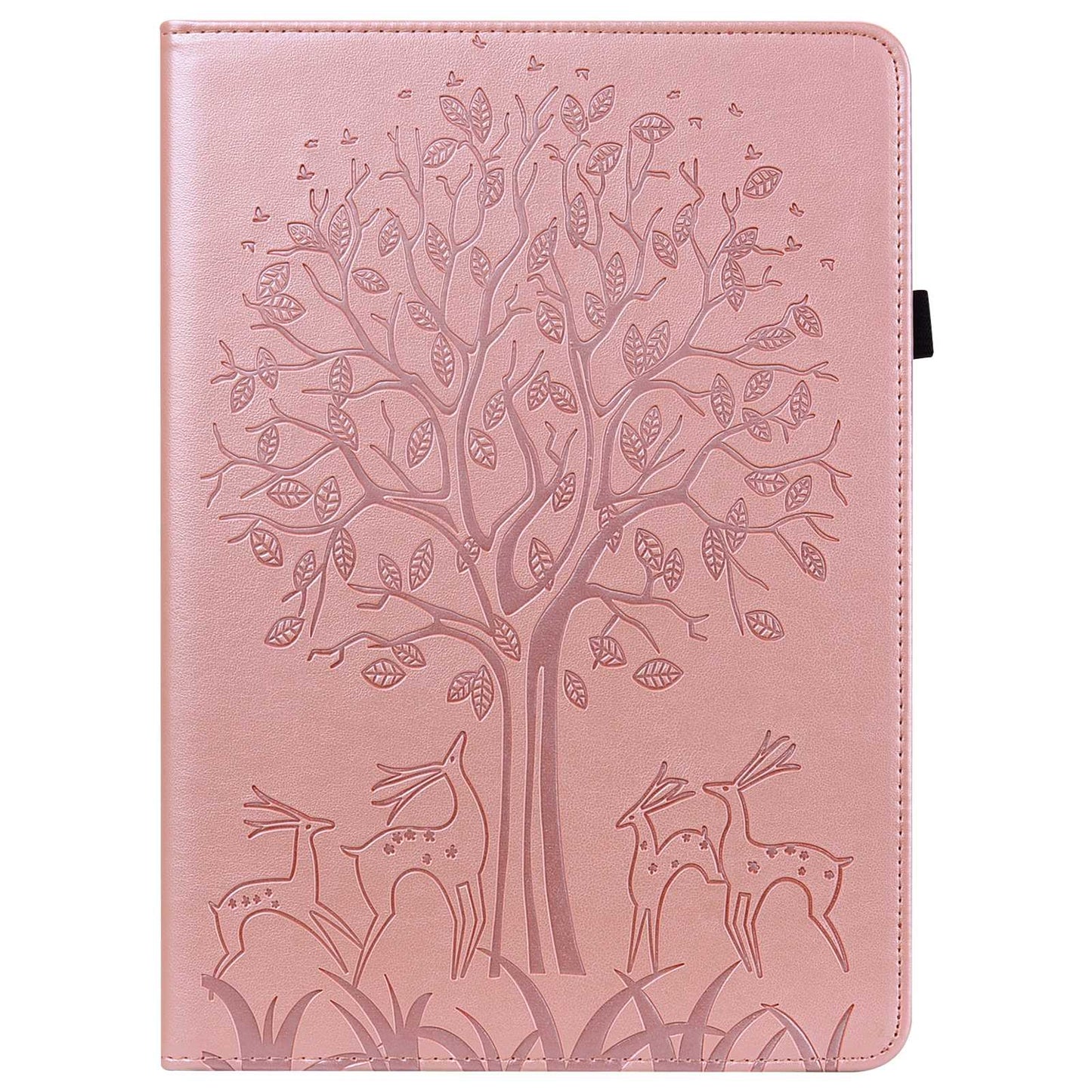 For Lenovo Tab M10 Plus (Gen 3) Imprinting Tree Deer Pattern Tablet Case PU Leather Card Slots Stand Shell