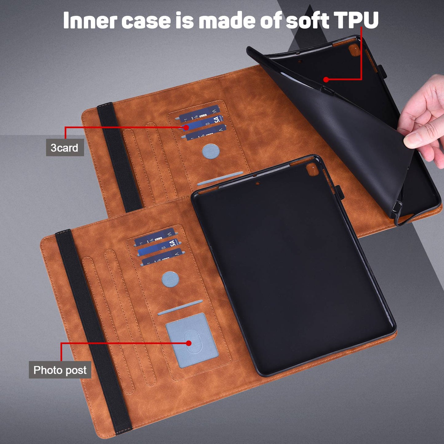 For Lenovo Tab M10 Plus (Gen 3) Imprinting Flower PU Leather Tablet Case Elastic Band Protective Cover with Card Holder Stand