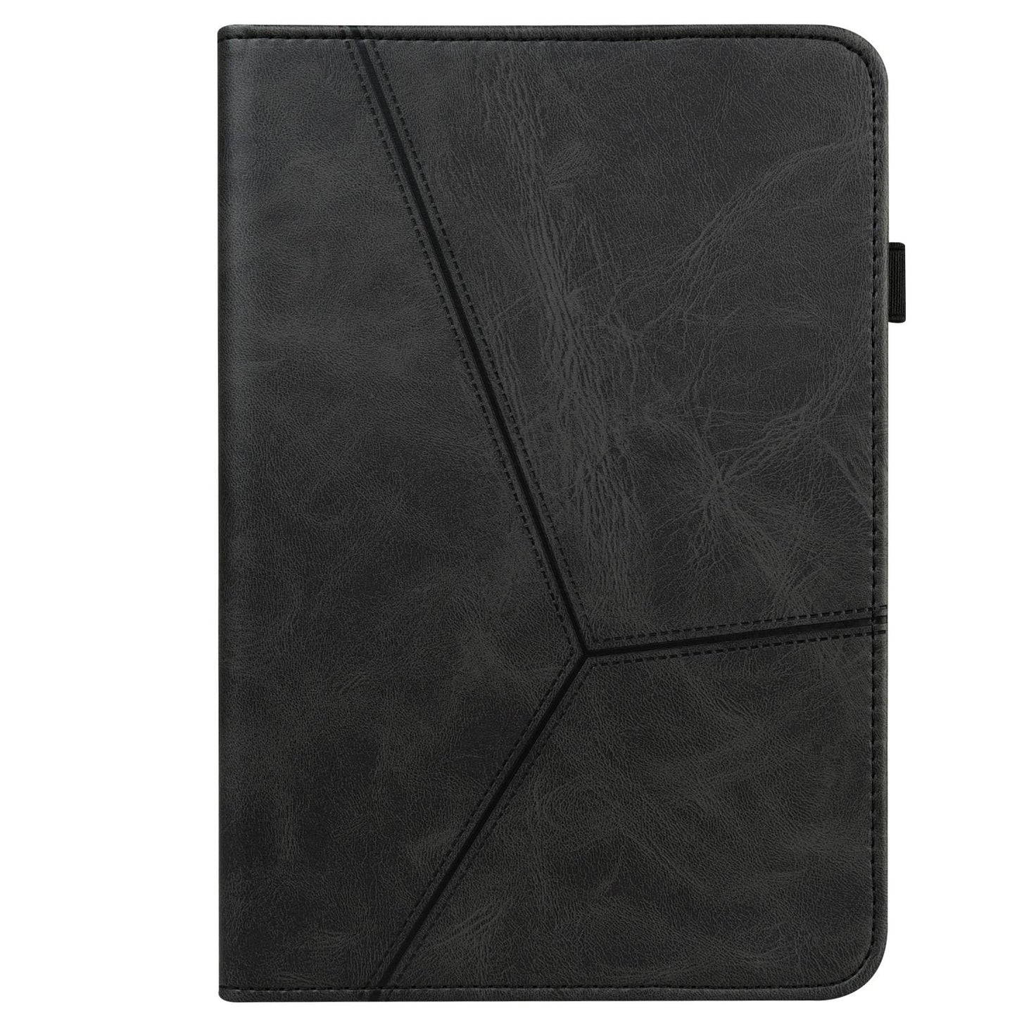 For Lenovo Tab M10 Plus (Gen 3) Line Imprinted PU Leather Card Holder Tablet Case Adjustable Stand Cover with Elastic Band Closure