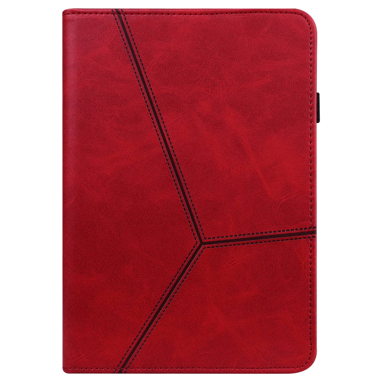 For Lenovo Tab M10 Plus (Gen 3) Line Imprinted PU Leather Card Holder Tablet Case Adjustable Stand Cover with Elastic Band Closure