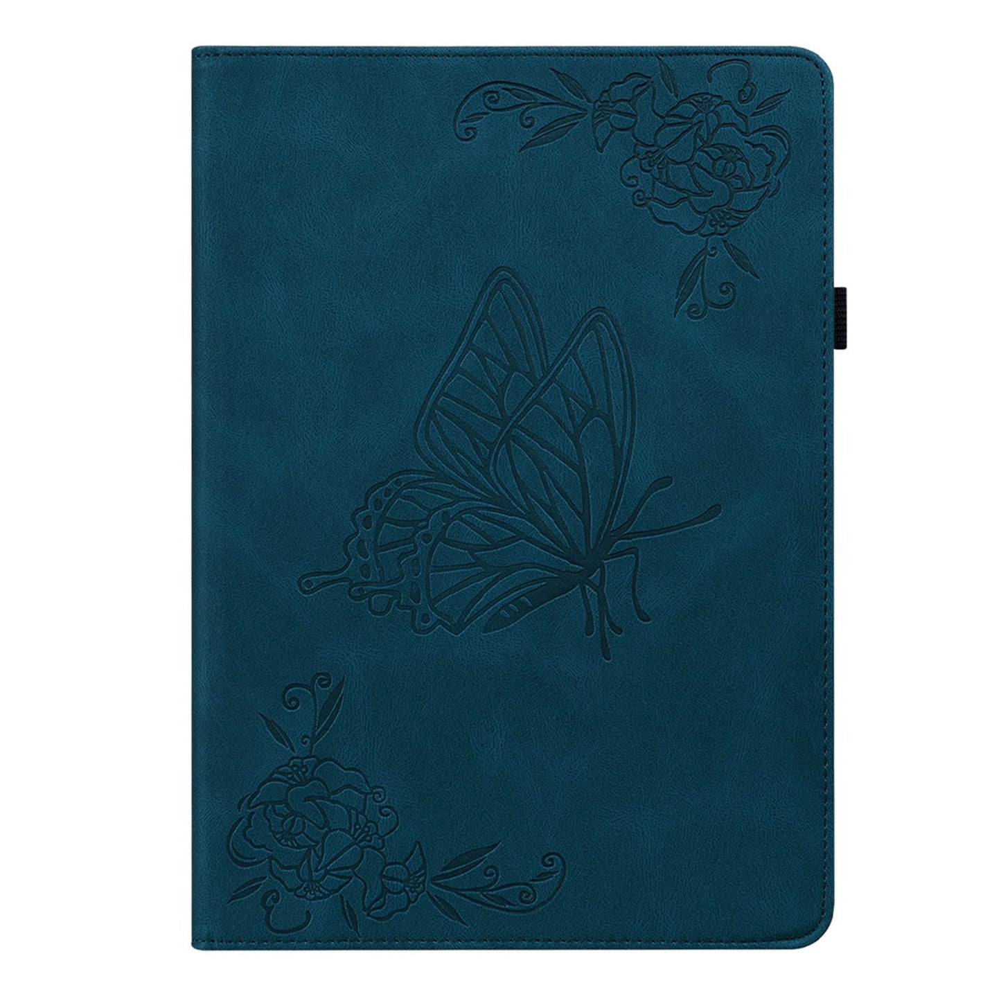 For Lenovo Tab M10 Plus (Gen 3) Butterfly Flower Imprinted Card Slot PU Leather Tablet Case Stand Cover with Elastic Band