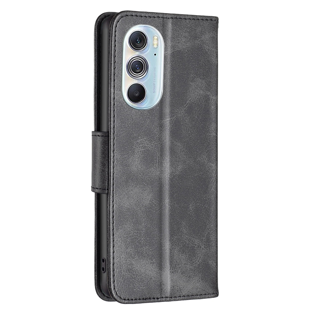 For Motorola Edge X30/Edge 30 Pro (Motorola Edge+ (2022)) BF Leather Series-4 Wallet Magnetic Flip Case Stand Shockproof TPU Handbag Purse Wrist Strap Cover