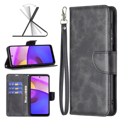 For Motorola Edge X30/Edge 30 Pro (Motorola Edge+ (2022)) BF Leather Series-4 Wallet Magnetic Flip Case Stand Shockproof TPU Handbag Purse Wrist Strap Cover