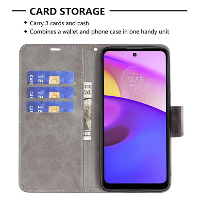 For Motorola Edge X30/Edge 30 Pro (Motorola Edge+ (2022)) BF Leather Series-4 Wallet Magnetic Flip Case Stand Shockproof TPU Handbag Purse Wrist Strap Cover