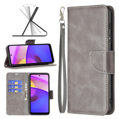 For Motorola Edge X30/Edge 30 Pro (Motorola Edge+ (2022)) BF Leather Series-4 Wallet Magnetic Flip Case Stand Shockproof TPU Handbag Purse Wrist Strap Cover