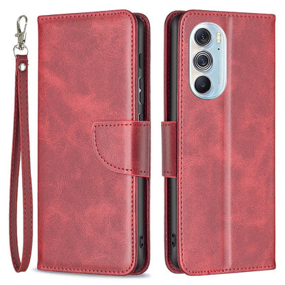 For Motorola Edge X30/Edge 30 Pro (Motorola Edge+ (2022)) BF Leather Series-4 Wallet Magnetic Flip Case Stand Shockproof TPU Handbag Purse Wrist Strap Cover