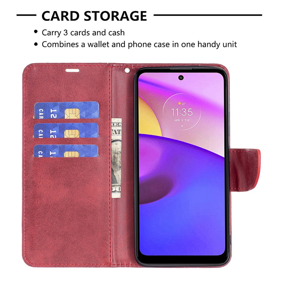 For Motorola Edge X30/Edge 30 Pro (Motorola Edge+ (2022)) BF Leather Series-4 Wallet Magnetic Flip Case Stand Shockproof TPU Handbag Purse Wrist Strap Cover