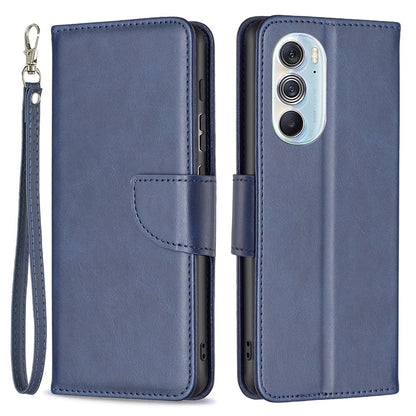 For Motorola Edge X30/Edge 30 Pro (Motorola Edge+ (2022)) BF Leather Series-4 Wallet Magnetic Flip Case Stand Shockproof TPU Handbag Purse Wrist Strap Cover