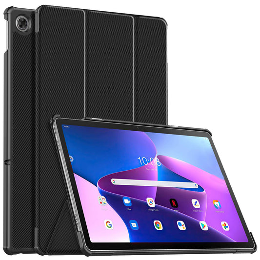 For Lenovo Tab M10 Plus (Gen 3) Trifold Stand Full Protection PU Leather Tablet Case Auto Wake/Sleep Protective Cover