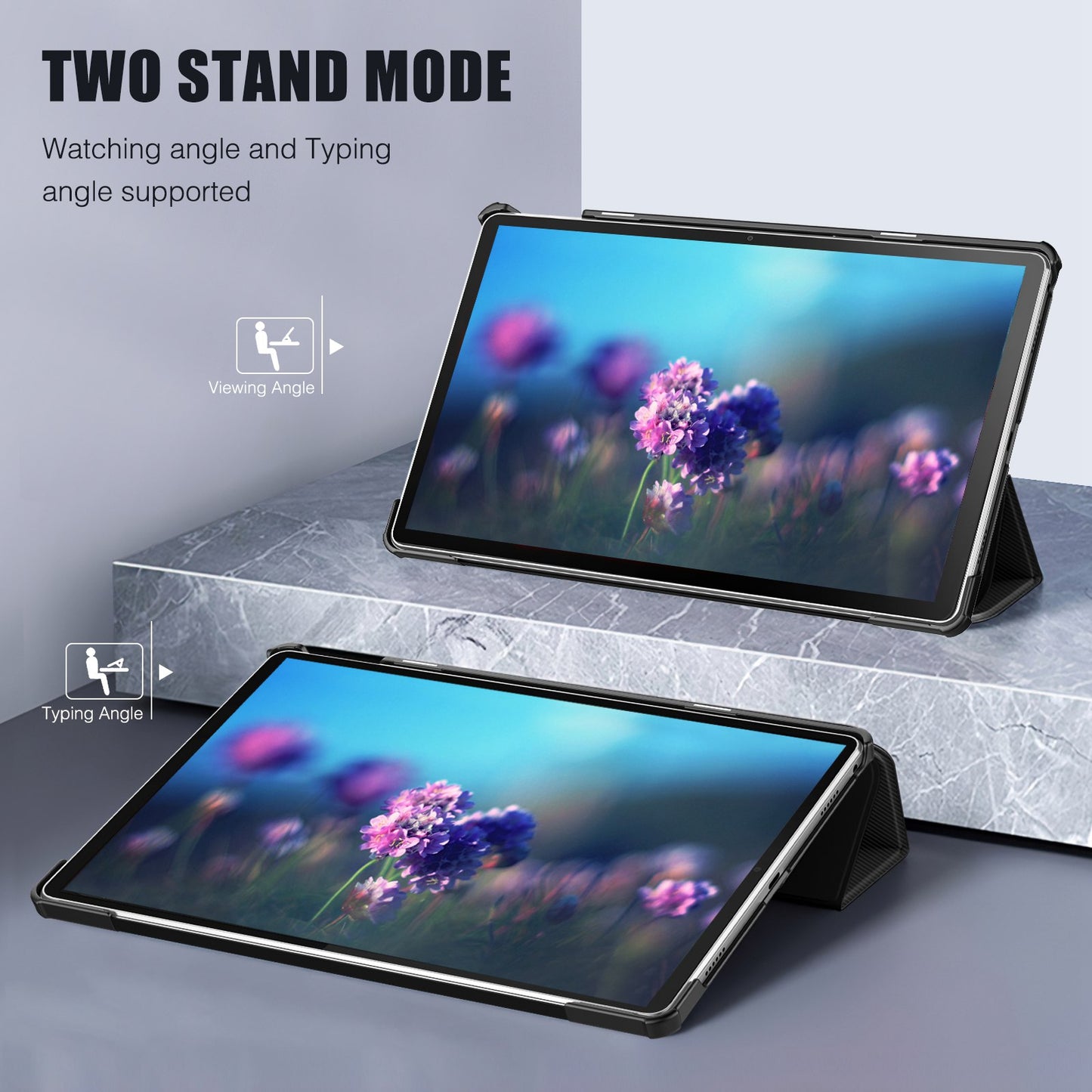 For Lenovo Tab M10 Plus (Gen 3) Trifold Stand Full Protection PU Leather Tablet Case Auto Wake/Sleep Protective Cover