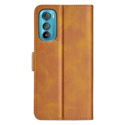 For Motorola Edge 30 5G Textured PU Leather Wallet Stand Phone Case Dual Magnetic Clasp Protective Shell