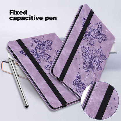 For Lenovo Tab M10 Plus (Gen 3) PU Leather Tablet Case Imprinting Butterflies Stand Card Holder Full Protection Cover with Auto Wake/Sleep